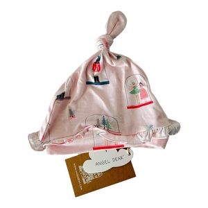 Angel Dear Ruffle Knotted Baby Beanie in Nutcracker Globes NWT